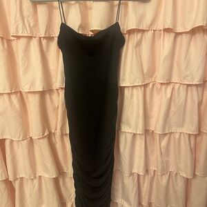 Princess Polly Little Black Ruched Prom Dress Size 2